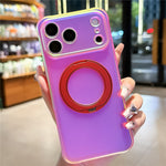For iPhone 18 Pro / 17 Pro Case Rotating Magnetic Kickstand Iridescent PC + TPU IMD Phone Cover