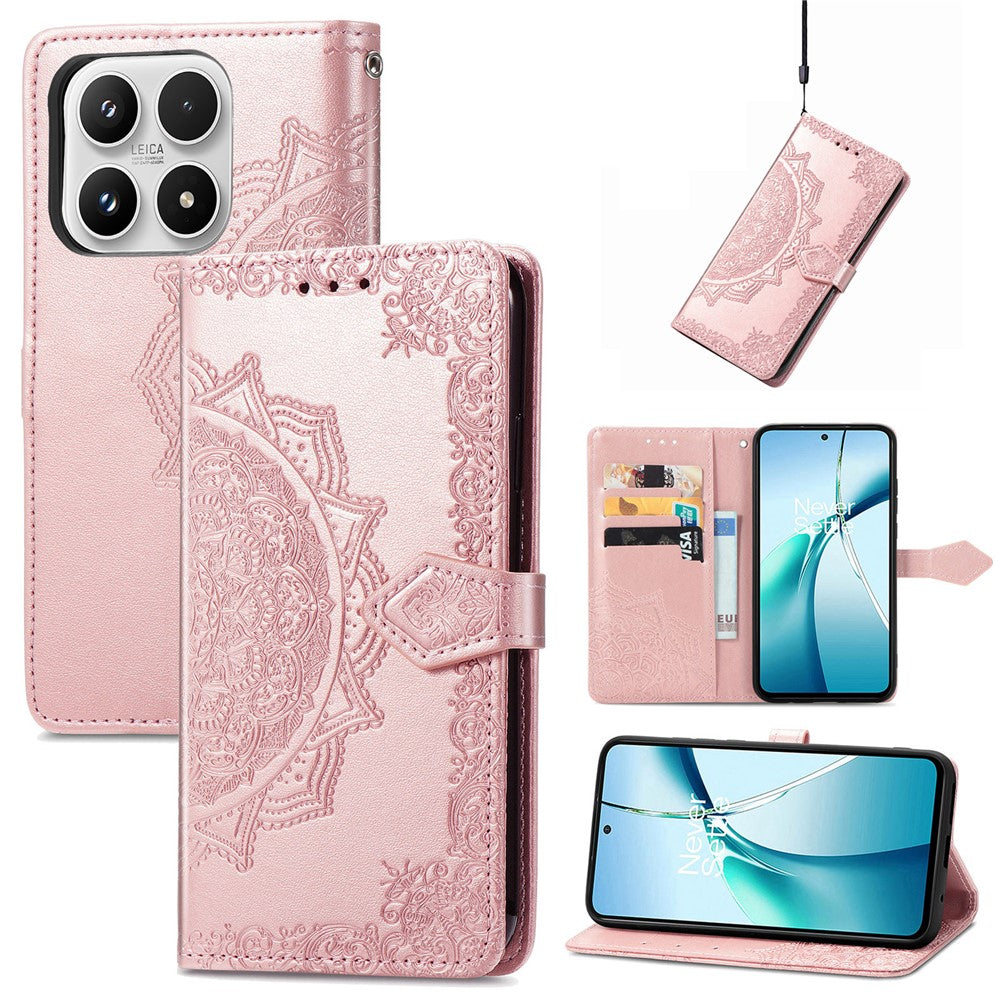 For Xiaomi 17 Max Wallet Case Mandala Flower Leather Phone Cover Stand
