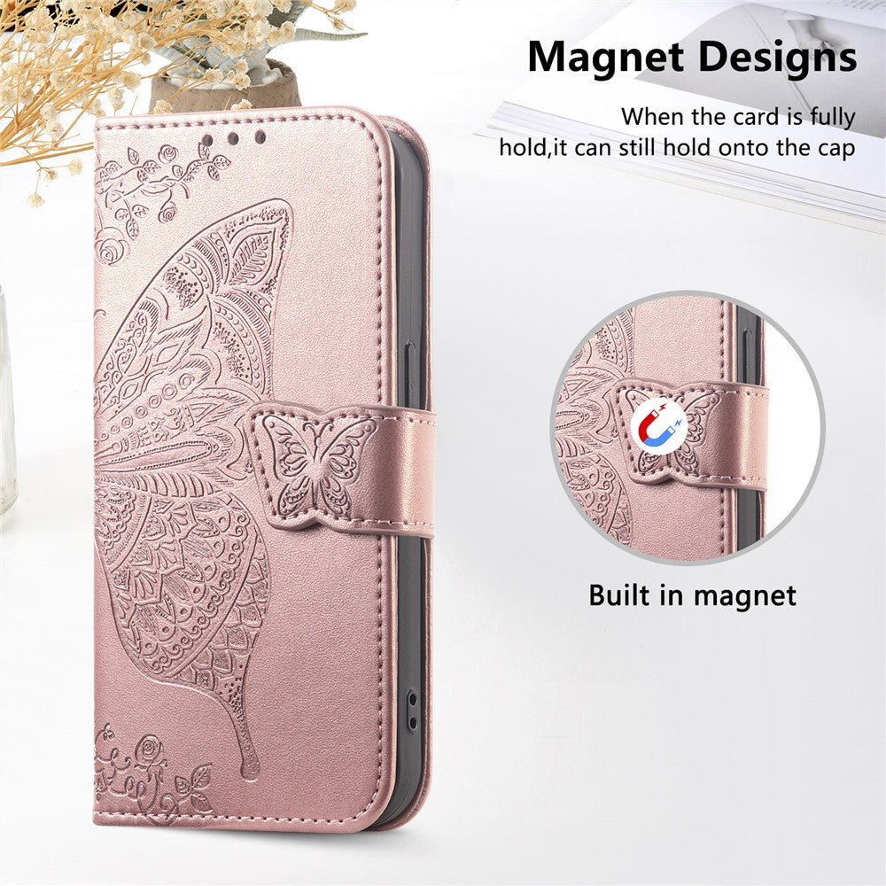 For Xiaomi 17 Max Case with Strap Butterfly Pattern PU Leather Wallet Phone Cover