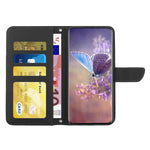 For Samsung Galaxy S26+ Case Butterfly Flower Imprint Leather Phone Cover with Shoulder Strap