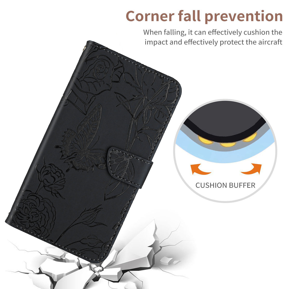 For Samsung Galaxy S26+ Case Butterfly Flower Imprint Leather Phone Cover with Shoulder Strap