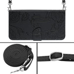 For Samsung Galaxy S26+ Case Butterfly Flower Imprint Leather Phone Cover with Shoulder Strap