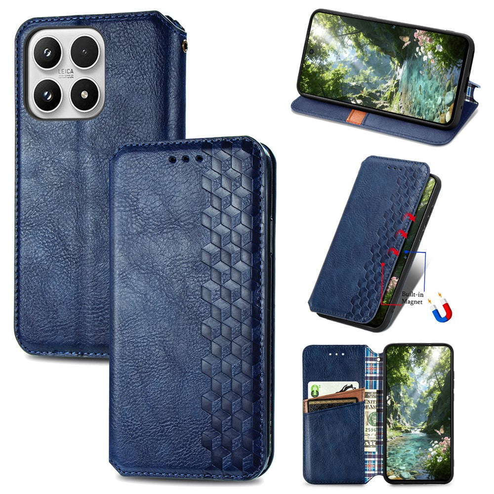 For Xiaomi 17 Max Case Rhombus Imprint PU Leather Wallet Phone Cover