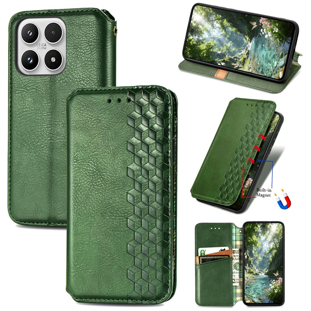 For Xiaomi 17 Max Case Rhombus Imprint PU Leather Wallet Phone Cover