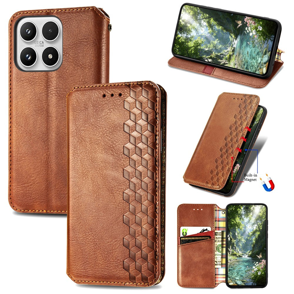 For Xiaomi 17 Max Case Rhombus Imprint PU Leather Wallet Phone Cover
