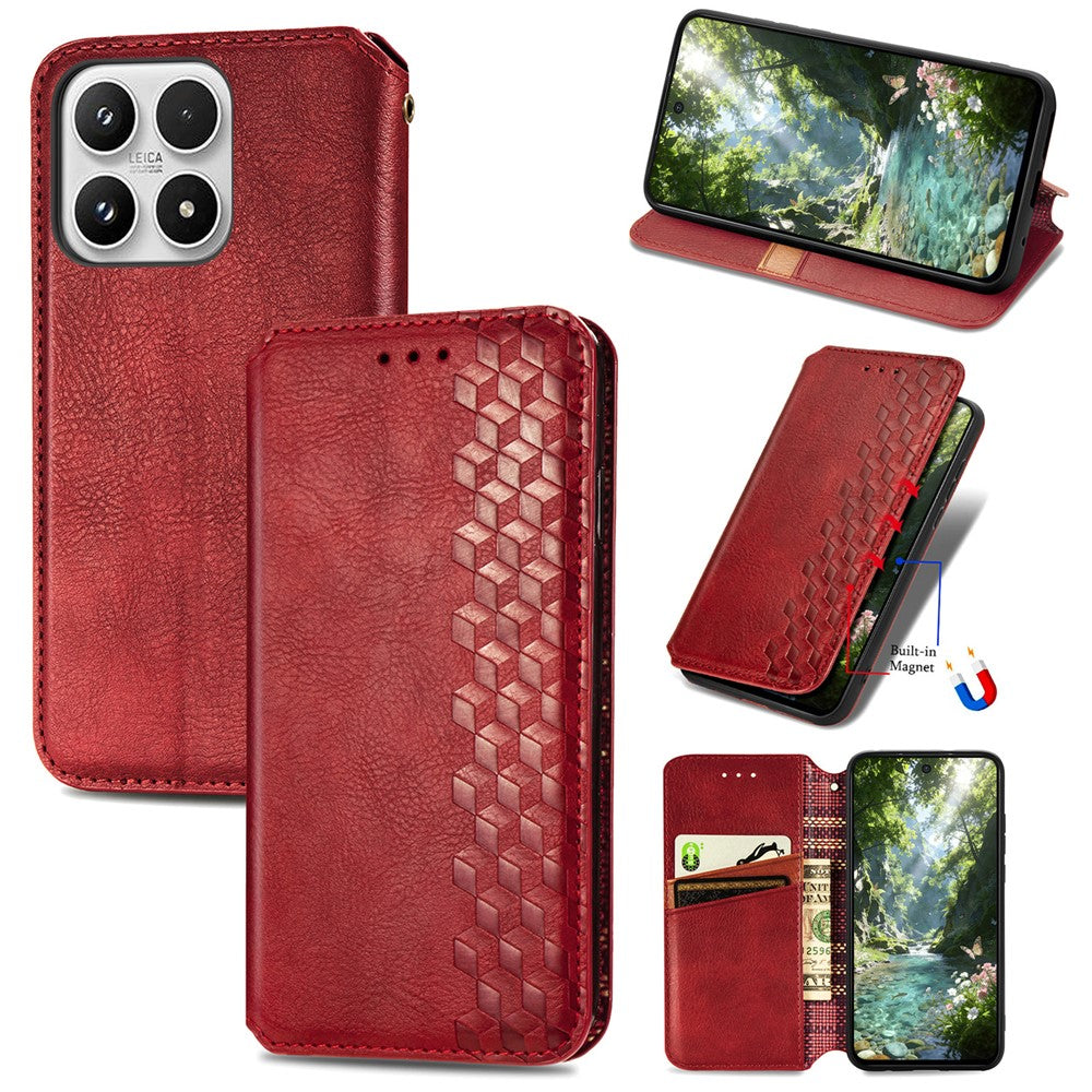 For Xiaomi 17 Max Case Rhombus Imprint PU Leather Wallet Phone Cover