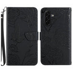For Samsung Galaxy A27 5G Case with Wrist Strap Butterfly Flower Imprinted Leather Phone Cover