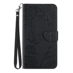 For Samsung Galaxy A27 5G Case with Wrist Strap Butterfly Flower Imprinted Leather Phone Cover