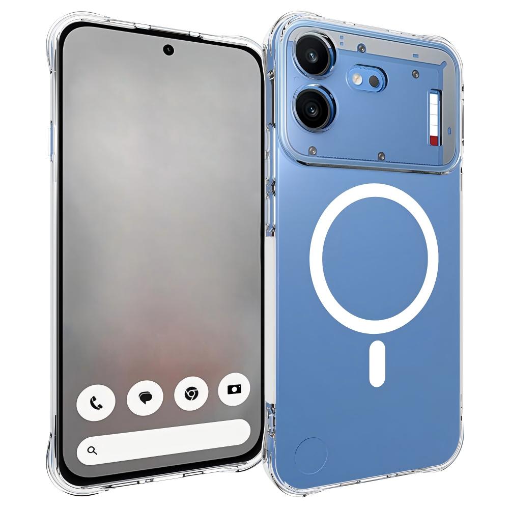 WANLONFENG for Nothing Phone (4b) TM1 Series 2.0mm Magnetic Case Clear TPU Phone Back Cover