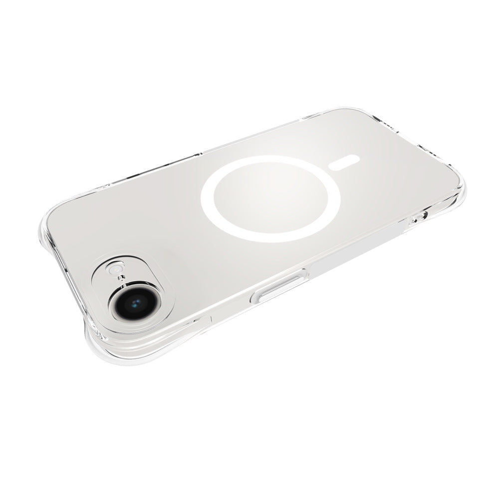 WANLONFENG for iPhone 16e / iPhone 17e TM1 Series 2.0mm Magnetic Case Clear TPU Phone Back Cover
