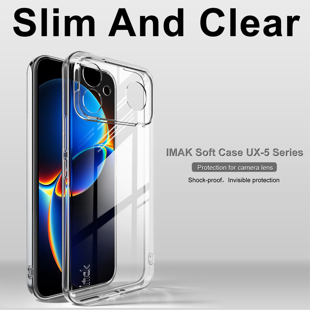 IMAK genomskinligt UX-5-mobilskal i mjukt TPU för Xiaomi Redmi K90 Max 5G / Xiaomi Redmi K90 Ultra 5G - skyddande mobilskal - genomskinligt