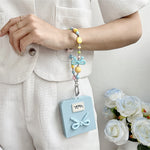For Samsung Galaxy Z Flip7 5G Case 3D Bow Soft Touch Hard PC Phone Cover with Beaded Bracelet Strap