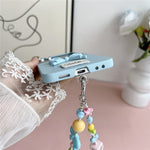 For Samsung Galaxy Z Flip7 5G Case 3D Bow Soft Touch Hard PC Phone Cover with Beaded Bracelet Strap