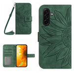For Samsung Galaxy A37 5G / Galaxy A36 5G Wallet Case Sunflower Imprinted  PU Leather Phone Stand Cover with Shoulder Strap