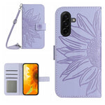 For Samsung Galaxy A37 5G / Galaxy A36 5G Wallet Case Sunflower Imprinted  PU Leather Phone Stand Cover with Shoulder Strap