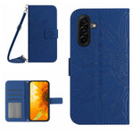 For Samsung Galaxy A37 5G / Galaxy A36 5G Wallet Case Sunflower Imprinted  PU Leather Phone Stand Cover with Shoulder Strap