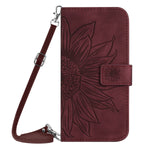 For Samsung Galaxy S26+ Wallet Case Sunflower Imprinted  PU Leather Phone Stand Cover with Shoulder Strap