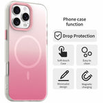 For iPhone 16 Pro Max Magnetic Case Gradient TPU + PET + PC IMD Shockproof Phone Cover