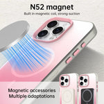 For iPhone 16 Pro Max Magnetic Case Gradient TPU + PET + PC IMD Shockproof Phone Cover