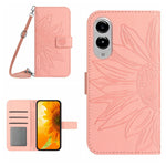 For Samsung Galaxy S25 Edge Wallet Case Sunflower Imprinted  PU Leather Phone Stand Cover with Shoulder Strap