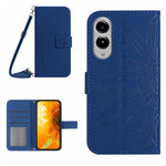 For Samsung Galaxy S25 Edge Wallet Case Sunflower Imprinted  PU Leather Phone Stand Cover with Shoulder Strap