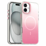 For iPhone 16 Plus Magnetic Case Gradient TPU + PET + PC IMD Shockproof Phone Cover