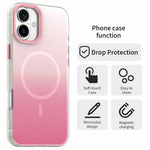 For iPhone 16 Plus Magnetic Case Gradient TPU + PET + PC IMD Shockproof Phone Cover