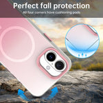 For iPhone 16 Plus Magnetic Case Gradient TPU + PET + PC IMD Shockproof Phone Cover