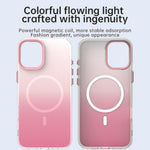 For iPhone 16 Plus Magnetic Case Gradient TPU + PET + PC IMD Shockproof Phone Cover