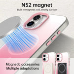 For iPhone 16 Plus Magnetic Case Gradient TPU + PET + PC IMD Shockproof Phone Cover