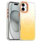 For iPhone 16 Plus Magnetic Case Gradient TPU + PET + PC IMD Shockproof Phone Cover