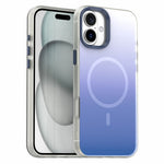 For iPhone 16 Plus Magnetic Case Gradient TPU + PET + PC IMD Shockproof Phone Cover