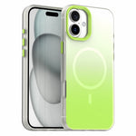 For iPhone 16 Plus Magnetic Case Gradient TPU + PET + PC IMD Shockproof Phone Cover