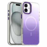 For iPhone 16 Plus Magnetic Case Gradient TPU + PET + PC IMD Shockproof Phone Cover