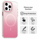 For iPhone 15 Pro Max Magnetic Case Gradient TPU + PET + PC IMD Shockproof Phone Cover