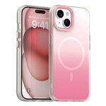 For iPhone 15 Magnetic Case Gradient TPU + PET + PC IMD Shockproof Phone Cover
