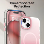 For iPhone 15 Magnetic Case Gradient TPU + PET + PC IMD Shockproof Phone Cover