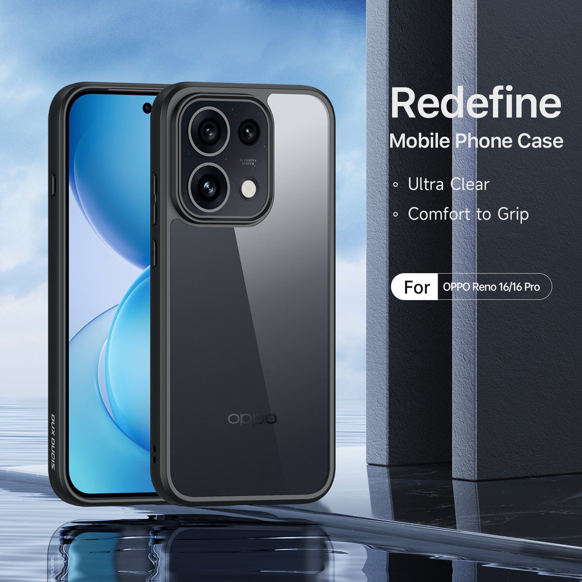 DUX DUCIS for Oppo Reno16 5G (Global) / Oppo Reno16 5G (China) / Oppo Reno16 Pro 5G (Global) Aimo Series PC + TPU Clear Back Phone Cover (REACH Certification)
