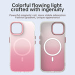 For iPhone 15 Plus Magnetic Case Gradient TPU + PET + PC IMD Shockproof Phone Cover
