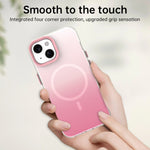 For iPhone 15 Plus Magnetic Case Gradient TPU + PET + PC IMD Shockproof Phone Cover