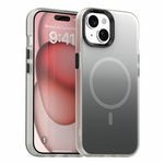 For iPhone 15 Plus Magnetic Case Gradient TPU + PET + PC IMD Shockproof Phone Cover