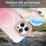 For iPhone 14 Pro Max Magnetic Case Gradient TPU + PET + PC IMD Shockproof Phone Cover
