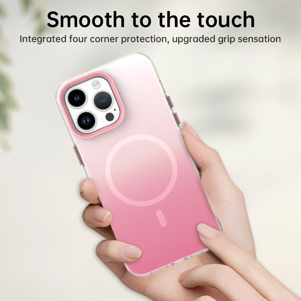 For iPhone 14 Pro Max Magnetic Case Gradient TPU + PET + PC IMD Shockproof Phone Cover