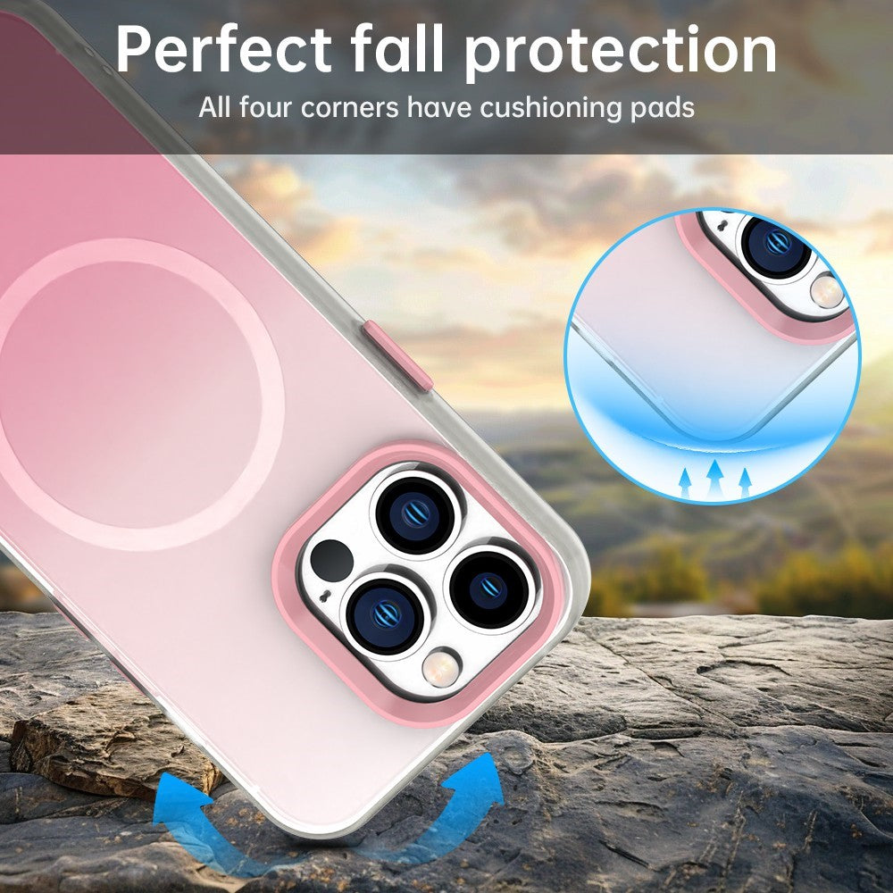 For iPhone 13 Pro Max Magnetic Case Gradient TPU + PET + PC IMD Shockproof Phone Cover
