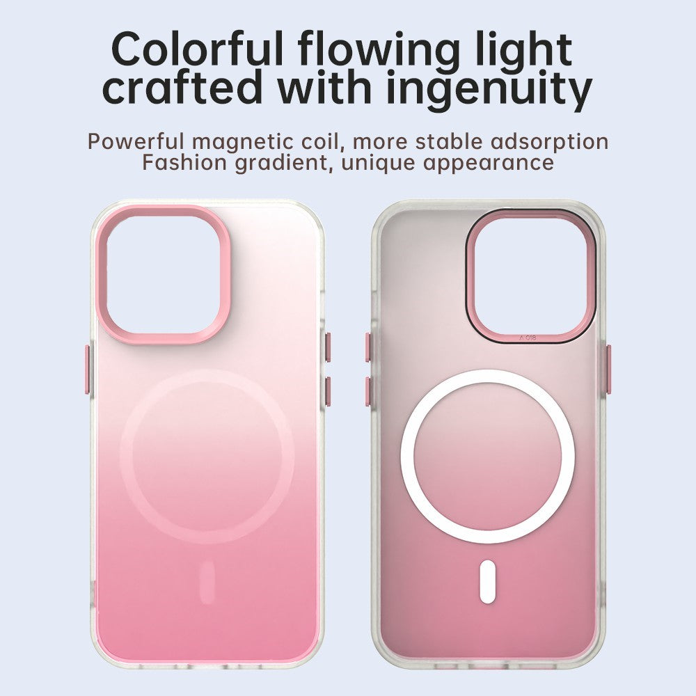 For iPhone 13 Pro Max Magnetic Case Gradient TPU + PET + PC IMD Shockproof Phone Cover