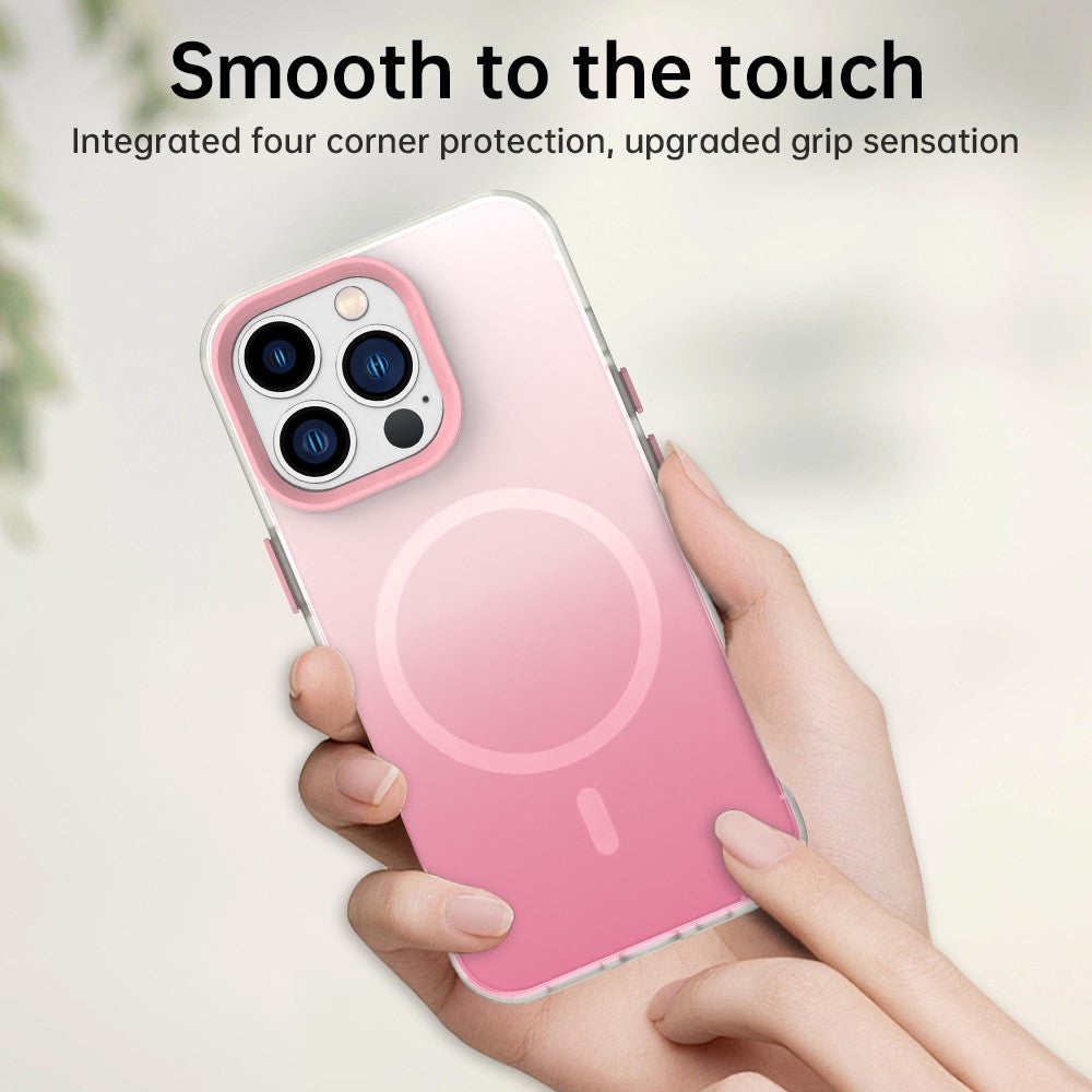 For iPhone 13 Pro Max Magnetic Case Gradient TPU + PET + PC IMD Shockproof Phone Cover