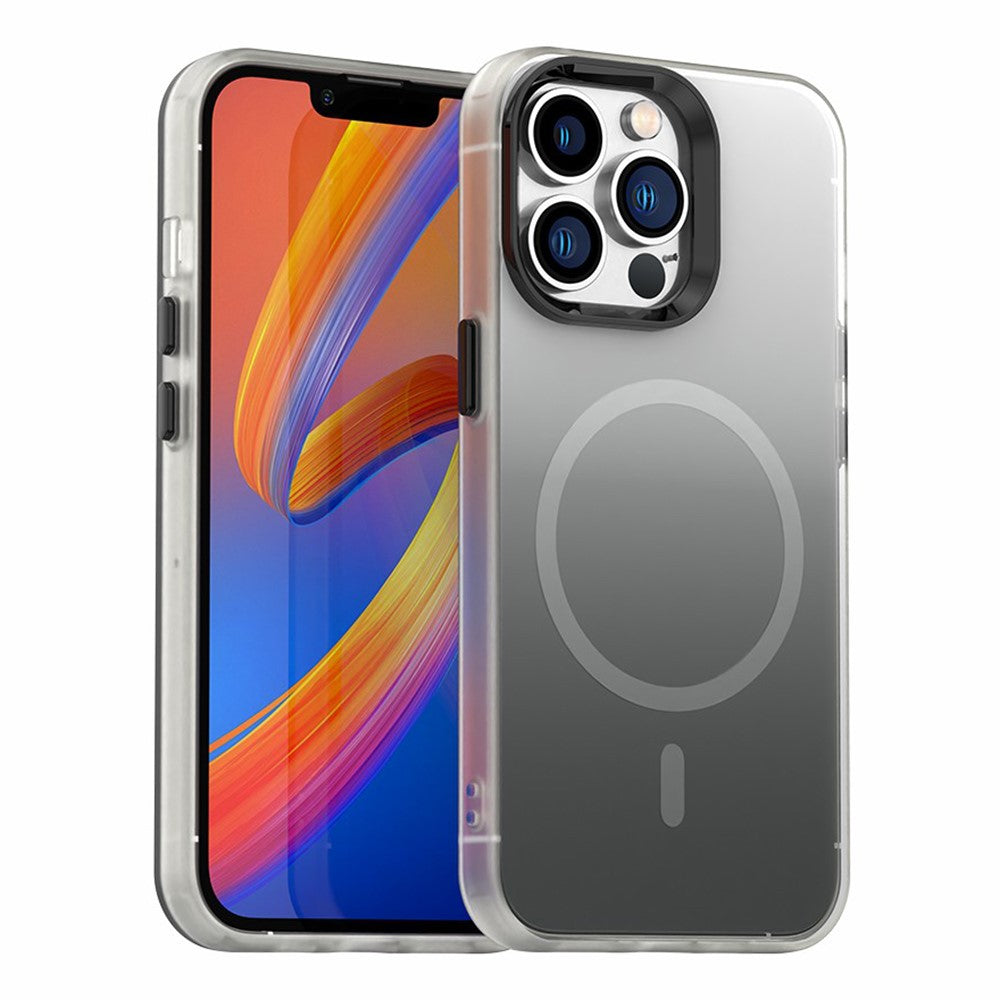 For iPhone 13 Pro Max Magnetic Case Gradient TPU + PET + PC IMD Shockproof Phone Cover