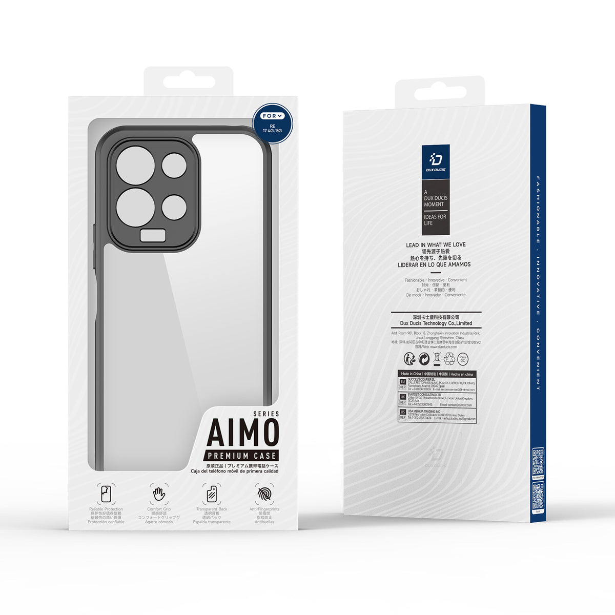 DUX DUCIS för Xiaomi Redmi 17 5G / Xiaomi Redmi 17 4G Aimo-serien PC + TPU genomskinligt bakstycke för mobil (REACH-certifiering)