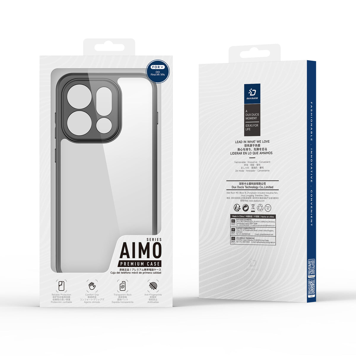 DUX DUCIS för Oppo Find X9 5G / Oppo Find X9s 5G Aimo-serien PC + TPU genomskinligt bakstycke (REACH-certifiering)