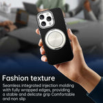 For iPhone 16 Pro Case Rotating Magnetic Kickstand Carbon Fiber Texture TPU + PET + PC Phone Cover